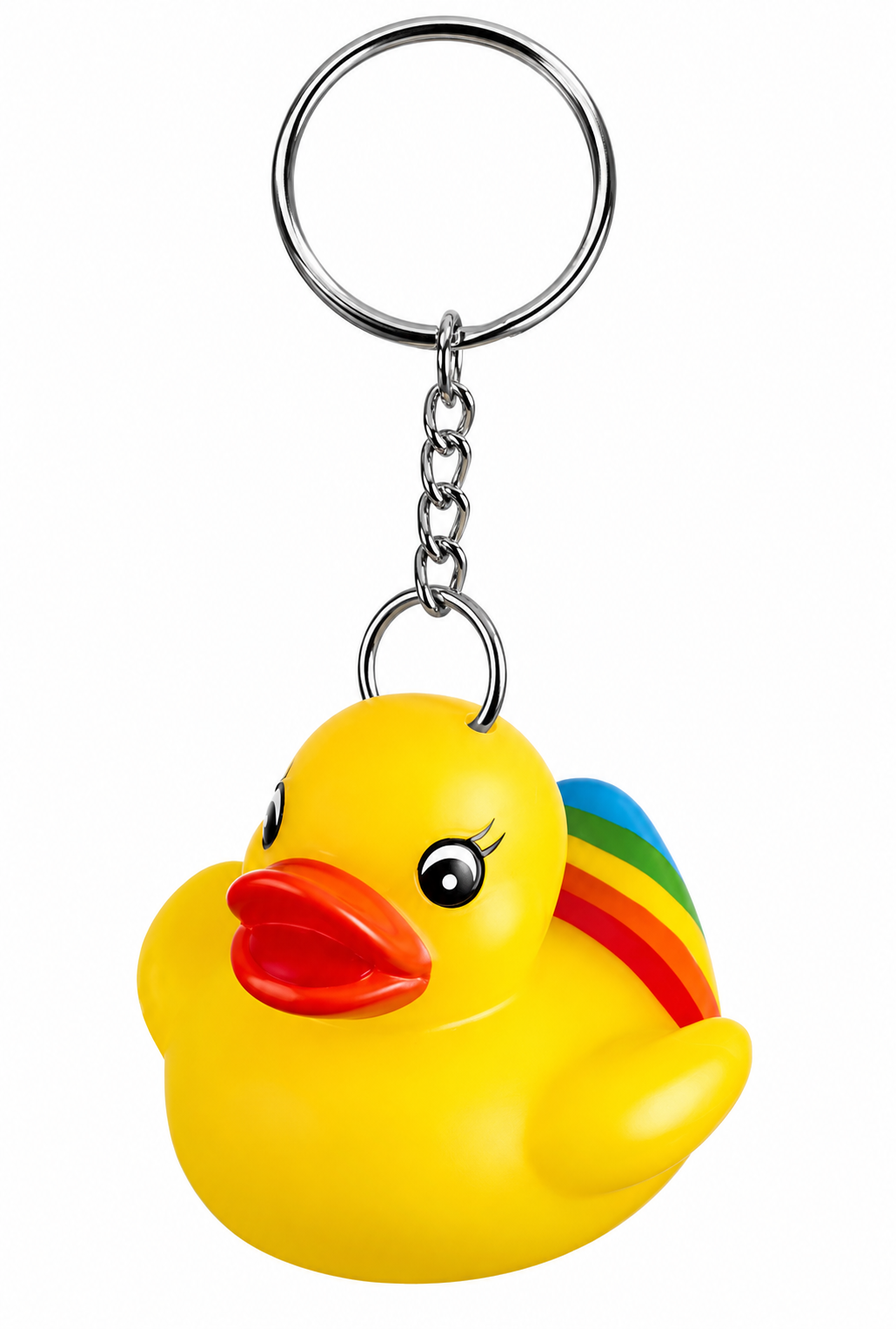 AD-3123K Rubber Rainbow Tail Duck Key Chain